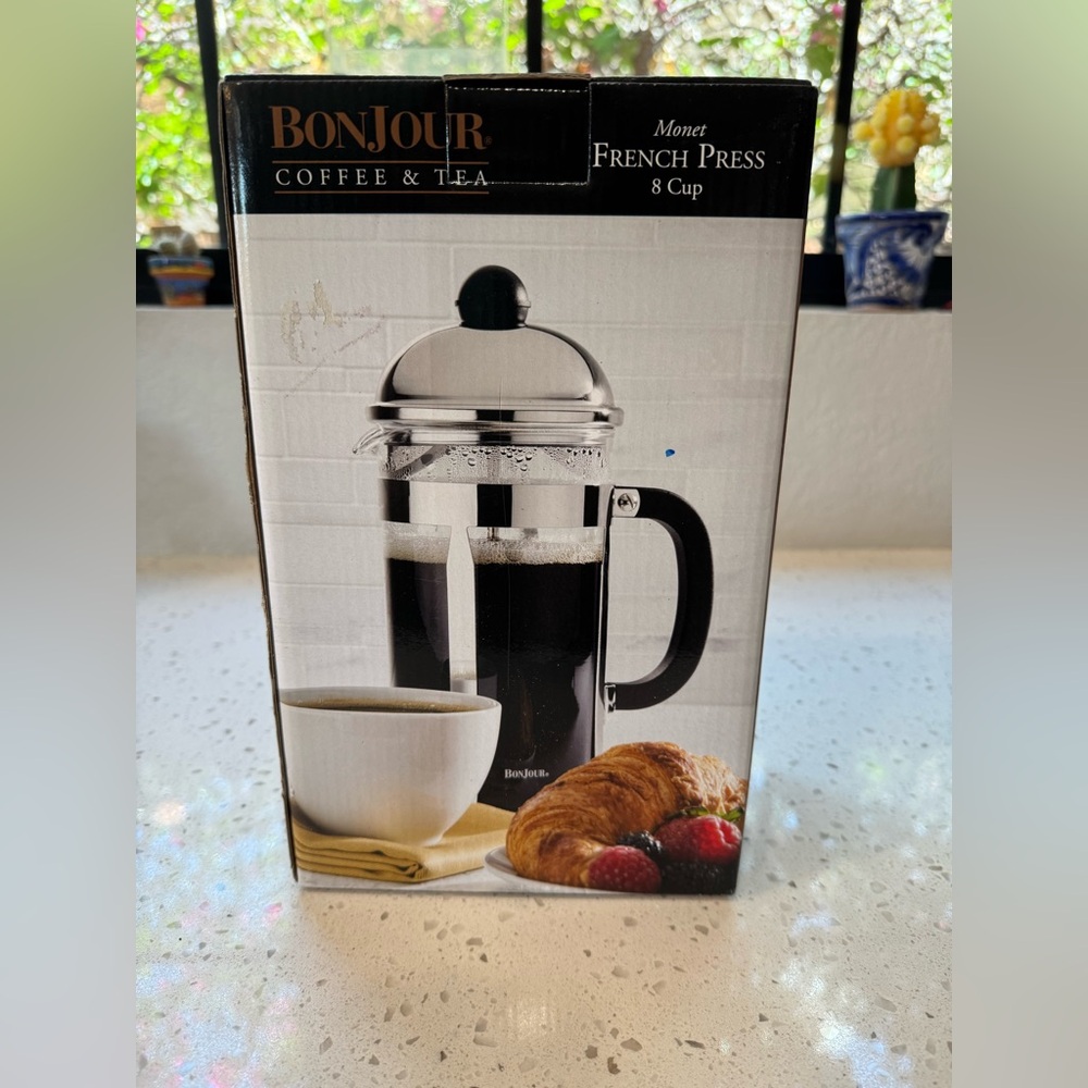 BonJour French Press Coffee Maker with Black Handle